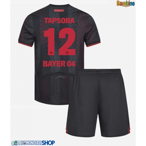 Maglie da calcio Bayer Leverkusen Edmond Tapsoba #12 Prima Maglia Bambino 2025-26 Manica Corta + Pantaloni corti)